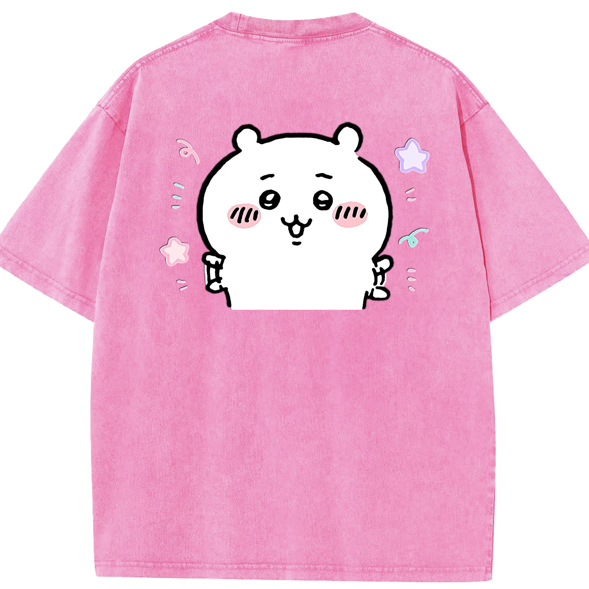 （画像用） ちいかわ ちいかわ Chii-kawa chiikawa 綿100% ヴィンテージ風 半袖Tシャツ（背面プリント）